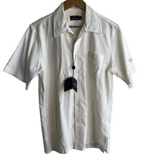 Les Copains White Short Sleeve Button Down NWT